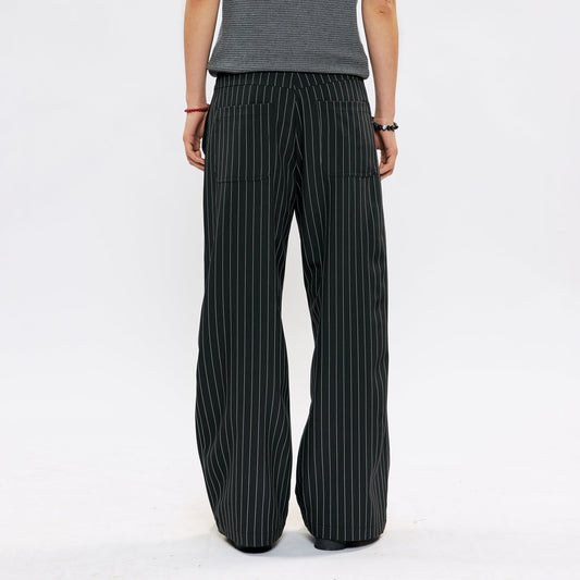 KREATE Pleated Pinstripe Wide-Leg Trousers