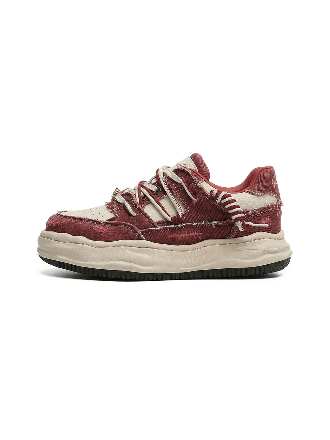 Washed Denim Dual-Lace Sneakers