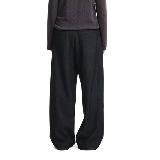 KREATE Double Belt Pleated Wide-Leg Trousers