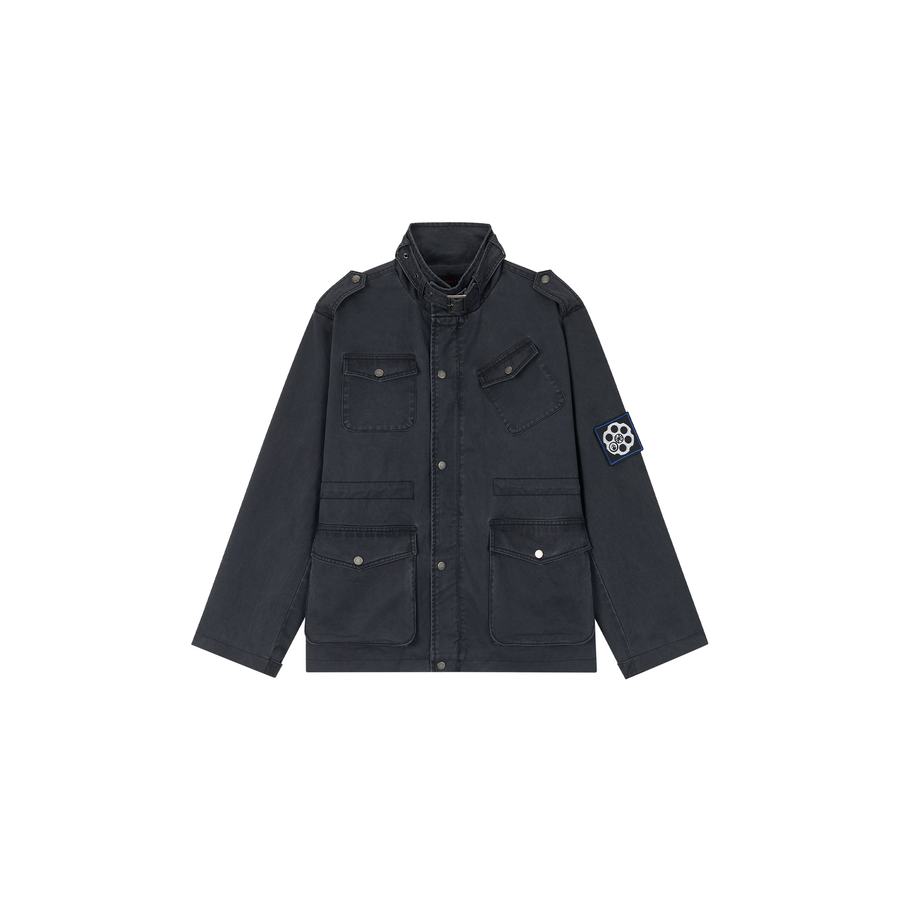 SAVAGEGROWTHWORLD Washed Canvas Multi-Pocket Utility Jacket