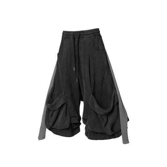 RELABEL Detachable Drape Multi-Pocket Drawstring Shorts