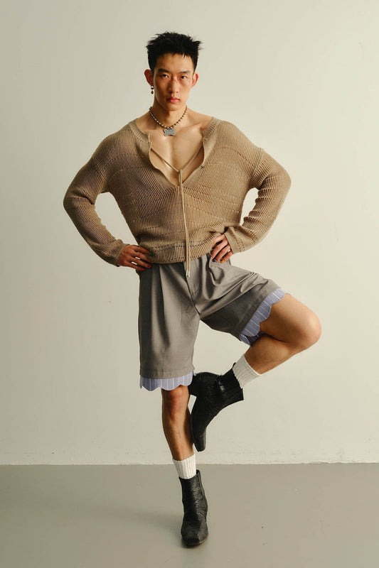 KADAKADA Open-Knit Drawstring Sweater