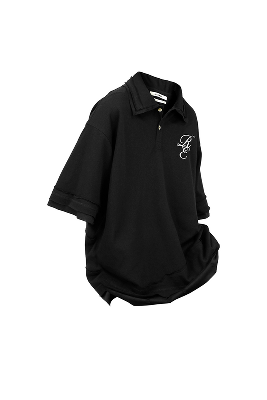RELABEL Spliced Embroidered Polo Shirt