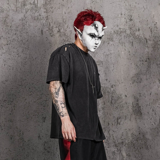 UNDERWATER Washed Ripped Gradient T-Shirt Black