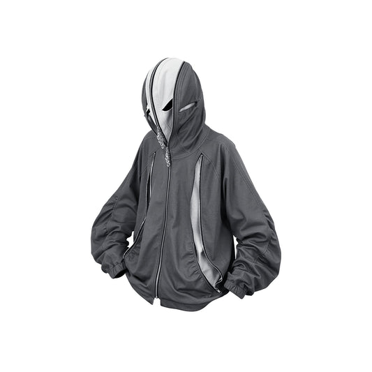 RELABEL Layered Multi-Zip Mask Hood Jacket Gray