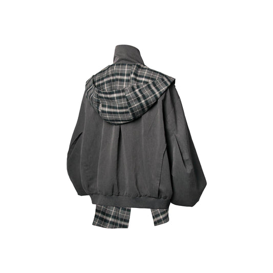 RELABEL Detachable Plaid Hooded Jacket