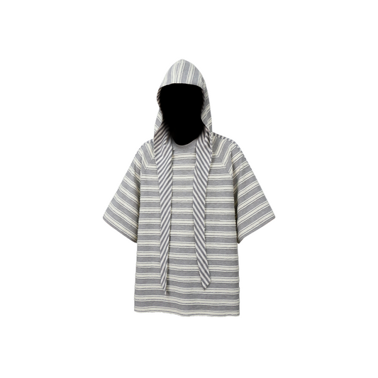 RELABEL Striped Wool-Blend Detachable Hood Tee