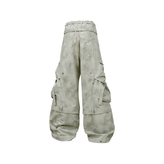 RELABEL Detachable Ruched Inverted Waist Cargo Pants