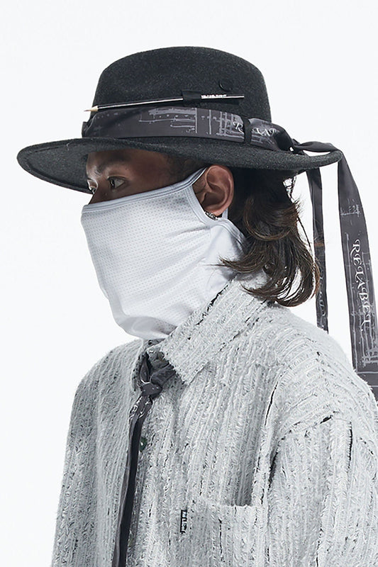 RELABEL Wool Felt Detachable Silk-Scarf Fedora Hat