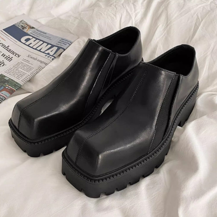 Simple normalized design knotted leather sneaker boots