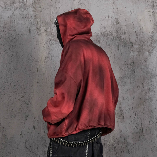 UNDERWATER Ashen Ember Distressed Elevated Hoodie Red