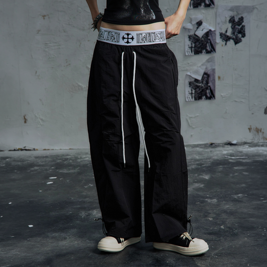 PAIKI Double-Waist Parachute Curved Pants