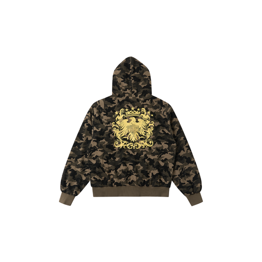 SAVAGEGROWTHWORLD Reversible Camo Waffle Hooded Jacket