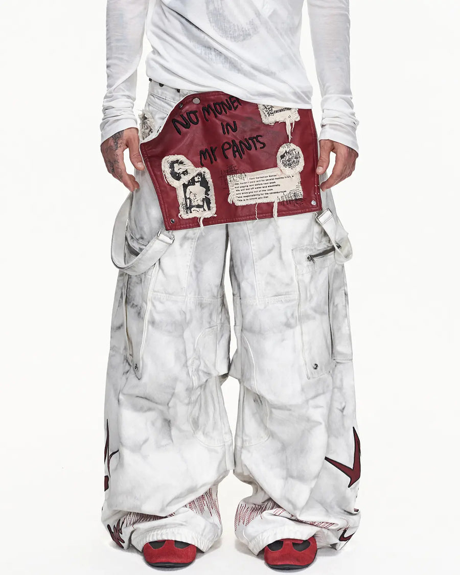 EMO Removable Suspender Wide-Leg Overall Jeans