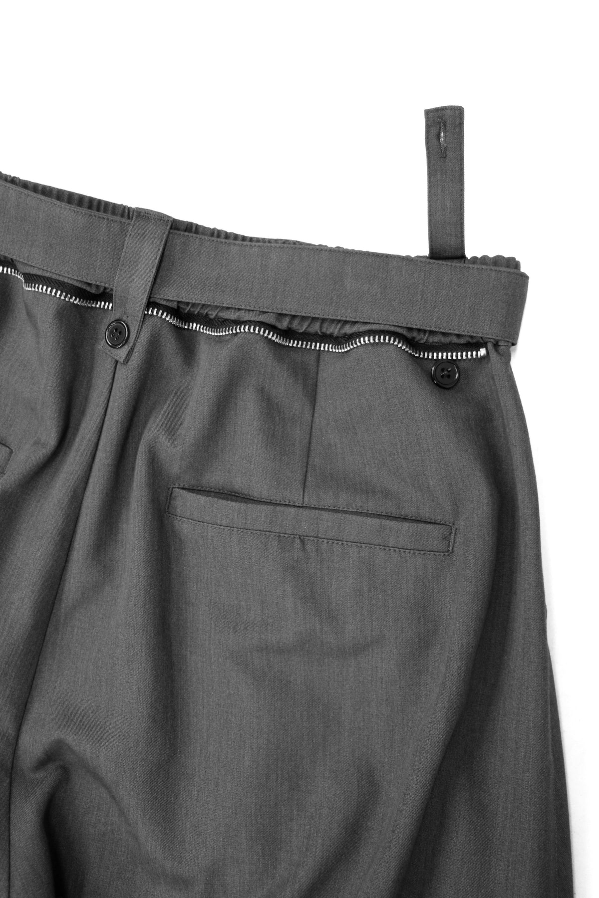 RELABEL Wool-Blend Pleated Draped Wide-Leg Pants Gray