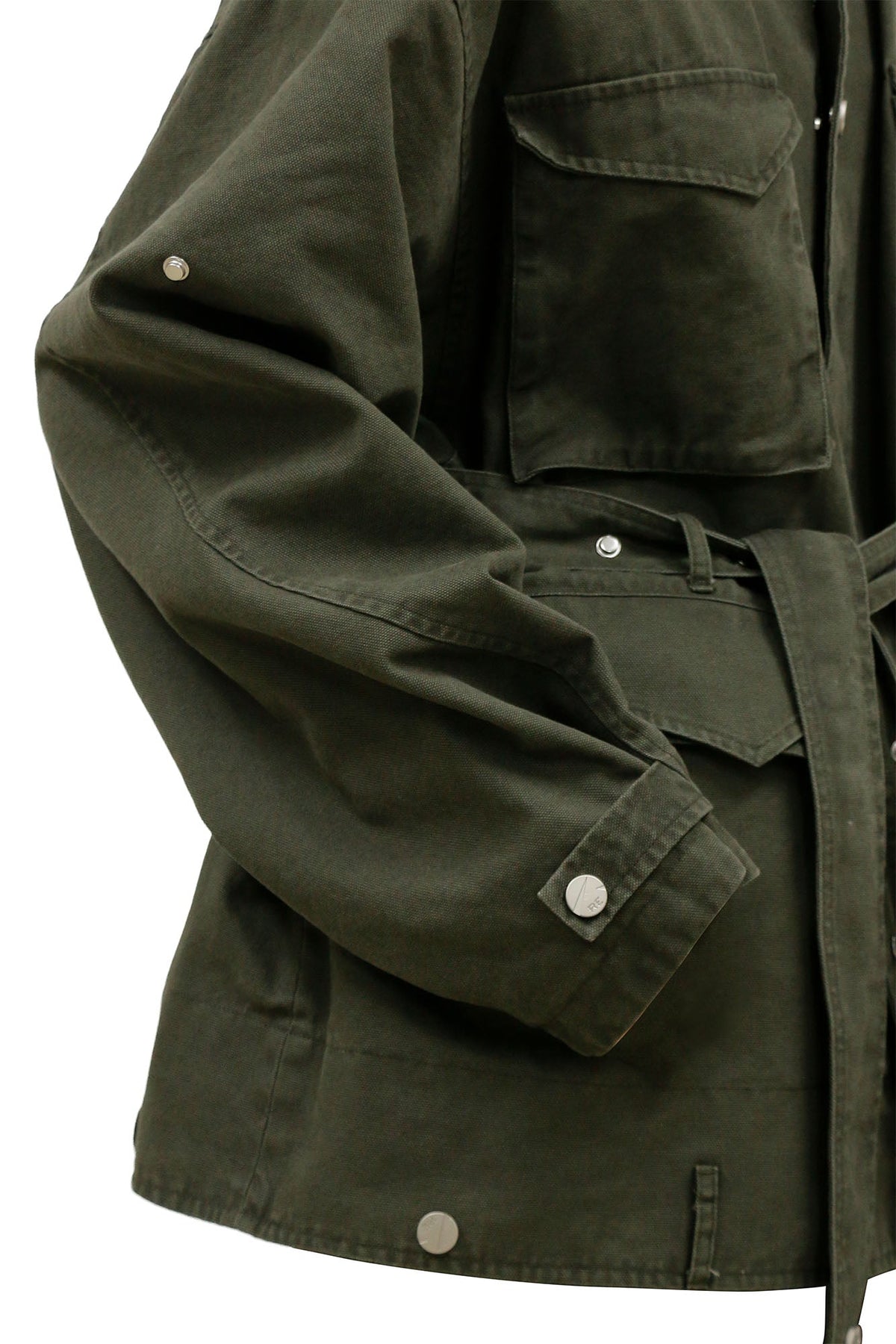 RELABEL Retro Multi-Pocket Snap-Hem Convertible Jacket Green