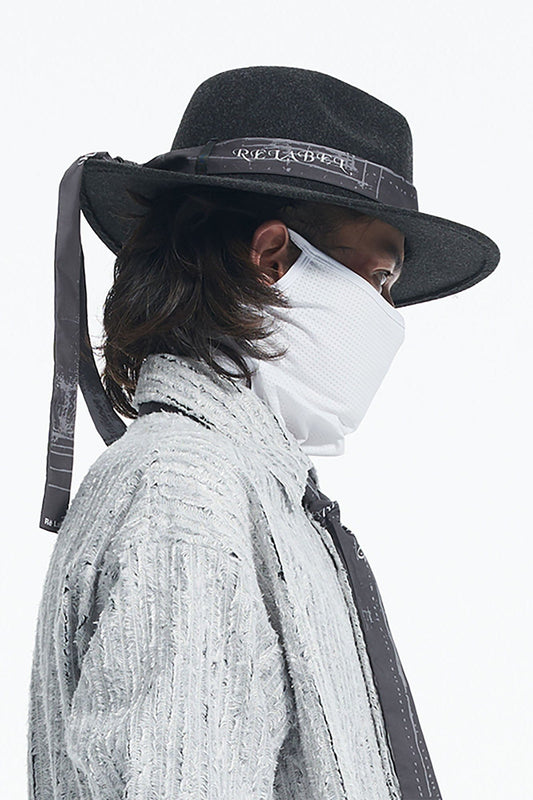 RELABEL Wool Felt Detachable Silk-Scarf Fedora Hat