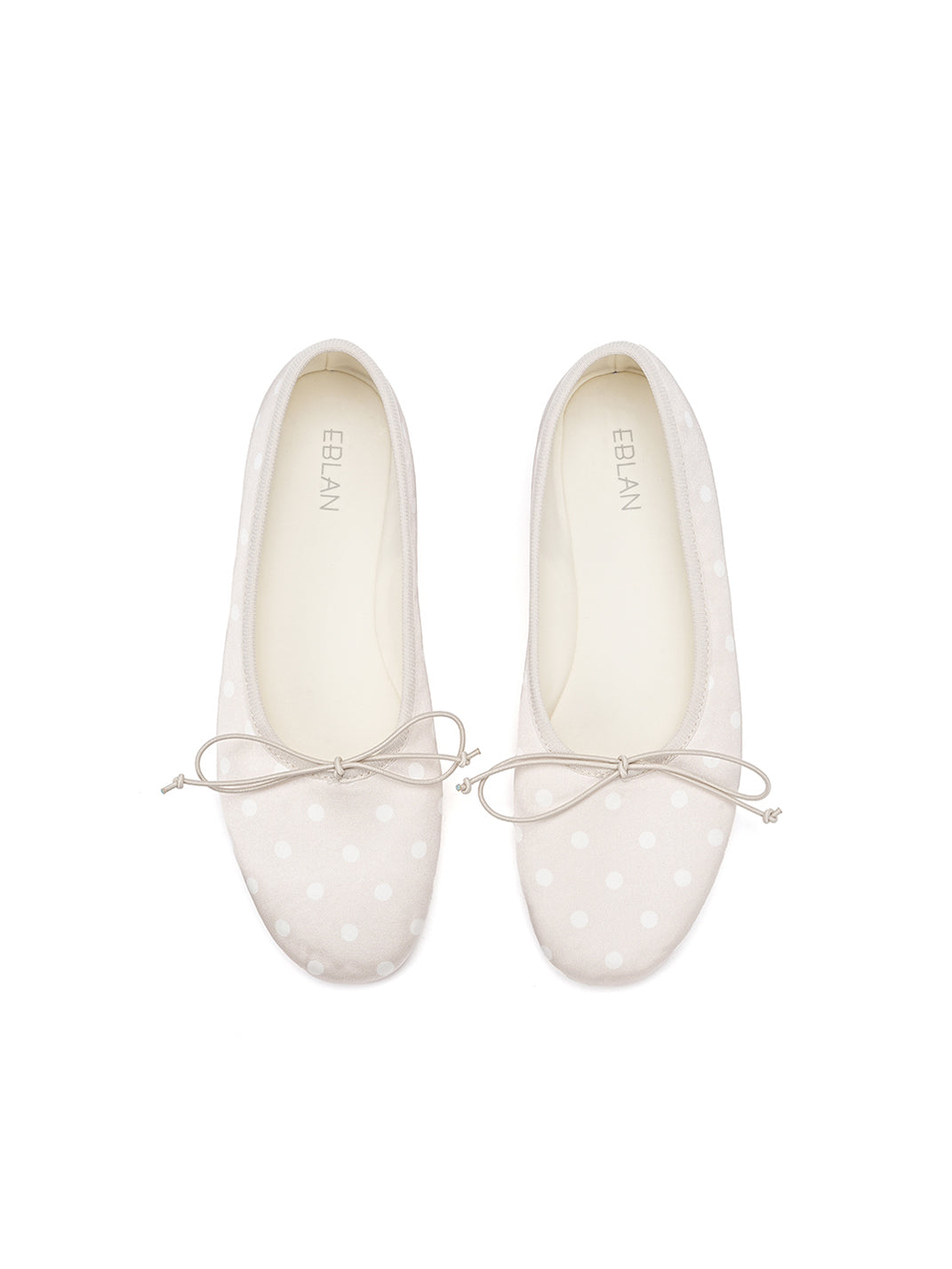 Polka Dot Bow Ballet Flats-White