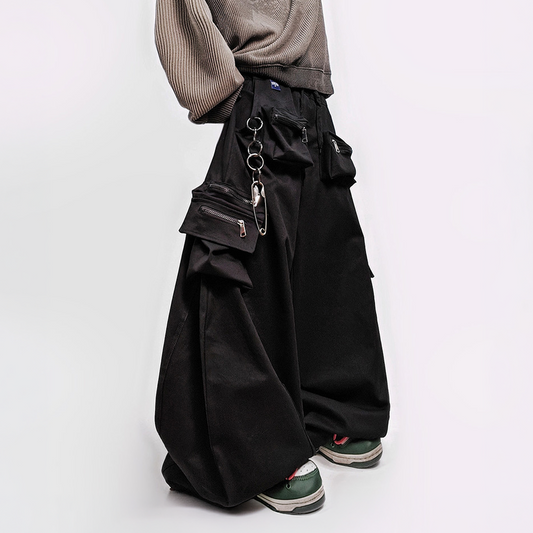 UUCSCC Curved Multi-Pocket Wide-Leg Cargo Pants