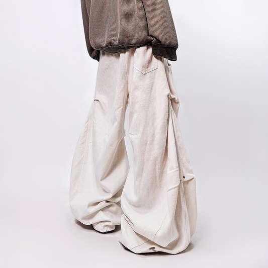 UUCSCC Washed Curved Wide-Leg Jeans