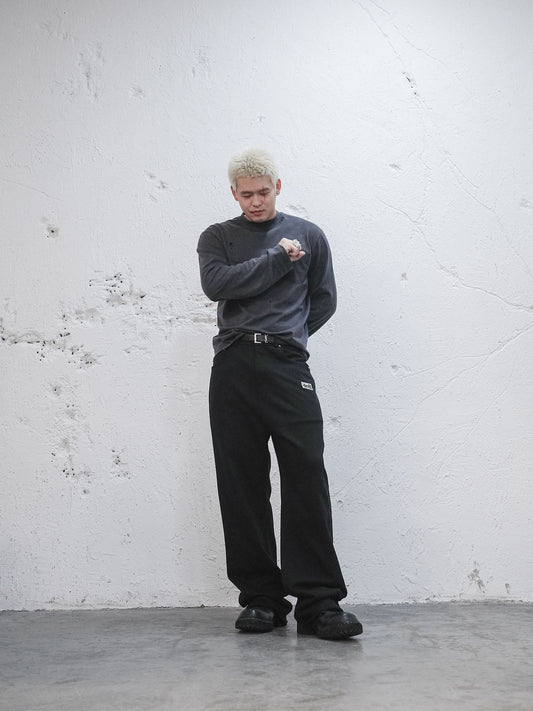 UNDERWATER Devil Embroidery Straight-Leg Pants