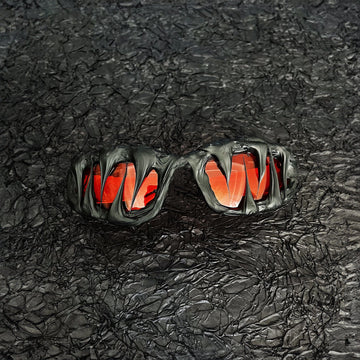 Pi0neeR Venom Melt Dripped Resin Sunglasses Sunset