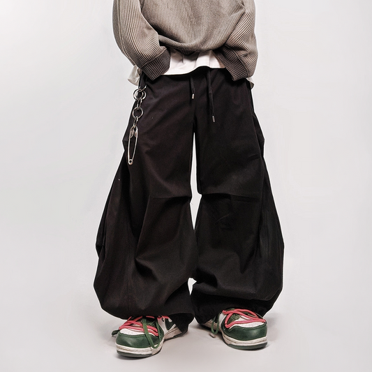UUCSCC Pleated Wide-Leg Cargo Trousers