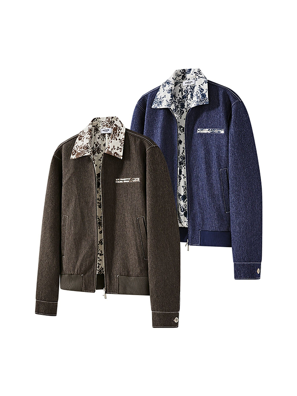 KREATE Contrast Floral Collar Jacket