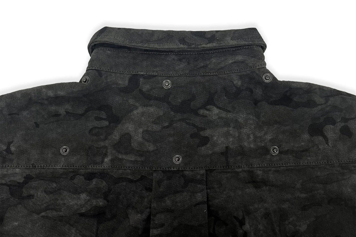 TECNINEGROUP Detachable Hood Star-Rivet Camo Jacket