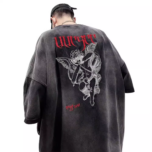 UUCSCC Retro Washed Embroidered Oversized Heavyweight T-Shirt