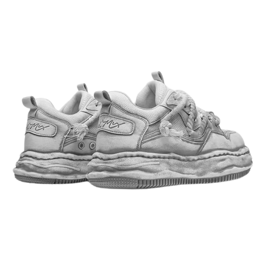 Gray stained design platform sneakers HL3237