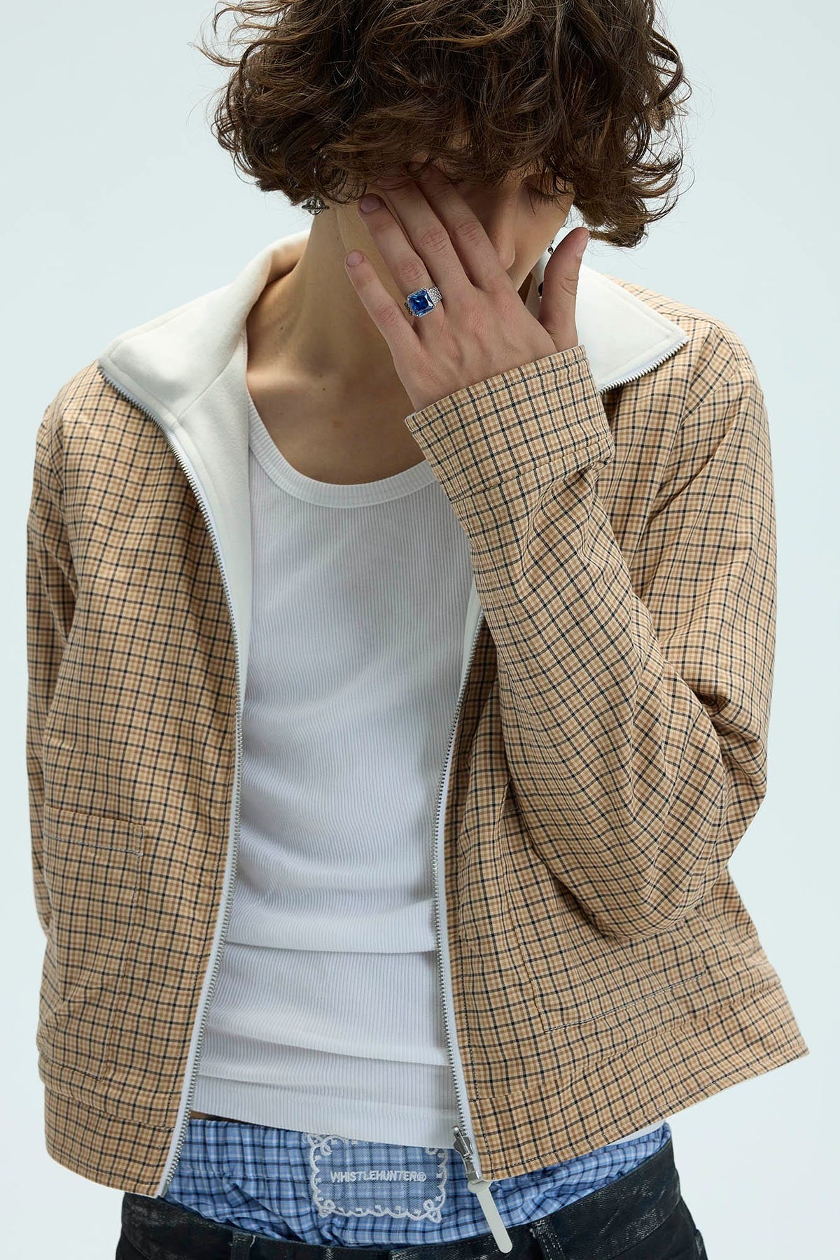 WHISTLEHUNTER Reversible Plaid Raglan Embroidered Jacket