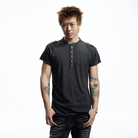 DND4DES Regal Braid Button T-Shirt