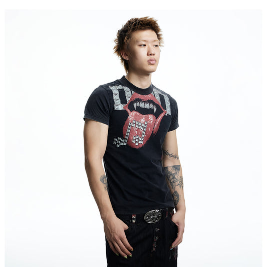 DND4DES Punk Stud Lips Print T-Shirt
