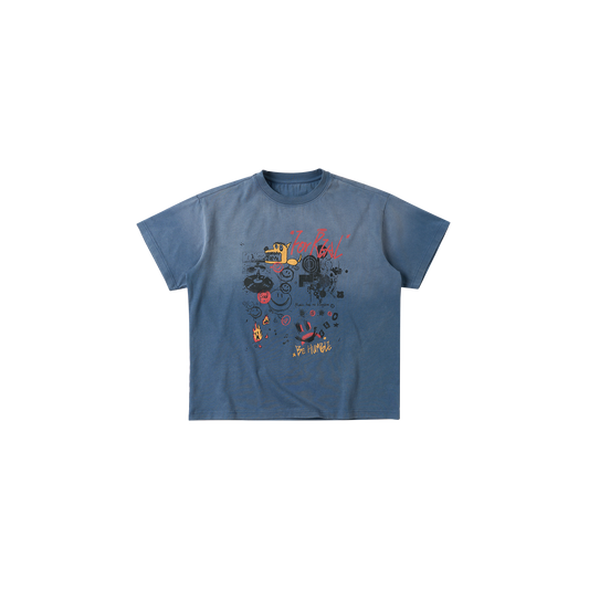 SAVAGEGROWTHWORLD Washed Graffiti Boxy Tee