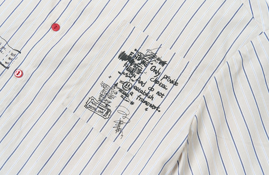 SAVAGEGROWTHWORLD Sketch Stripe Short Sleeve Shirt