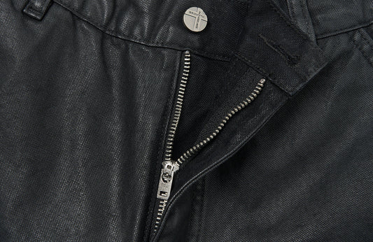 SAVAGEGROWTHWORLD Waxed Washed Dark Baggy Pants