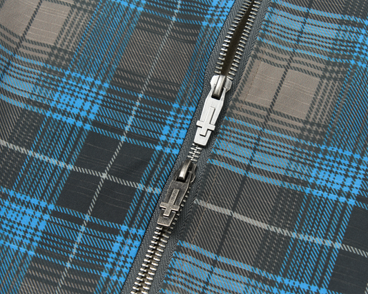 SAVAGEGROWTHWORLD Plaid Stand-Collar Jacket