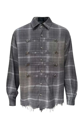 Faded Dual Metal Button Napoleon Military Shirt