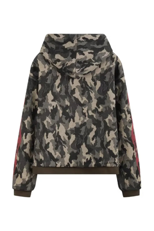 Flame Camouflage Waffle Hoodie