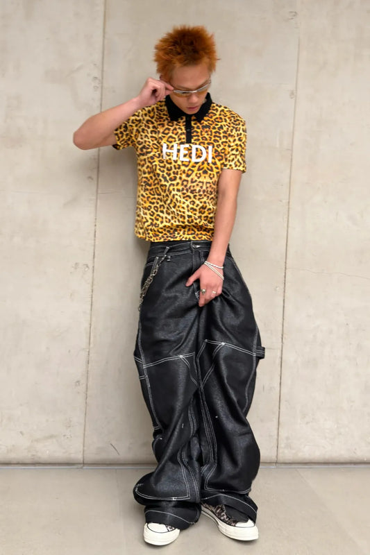 HEDI Inspired Leopard Polo Shirts
