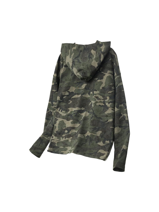 Vintage Camouflage Print Hoodie