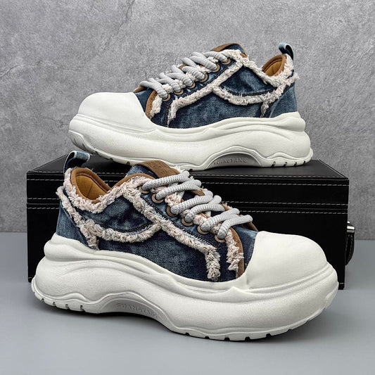 Dirt Design denim stitch style platform sneakers HL3250