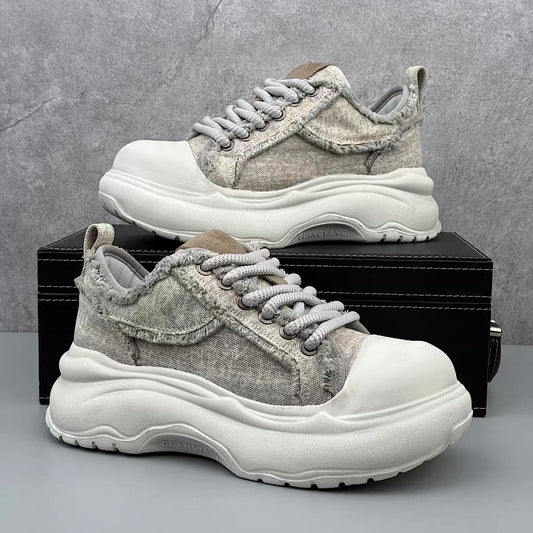 Dirt Design denim stitch style platform sneakers HL3250