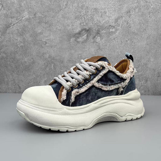 Dirt Design denim stitch style platform sneakers HL3250