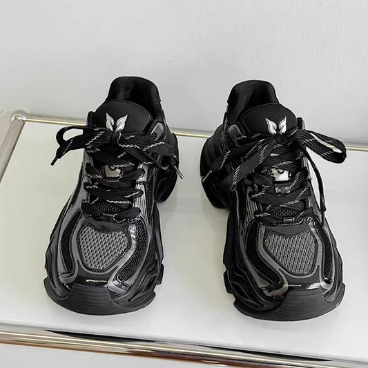 High-top sole silhouette block design casual platform sneakers HL3252