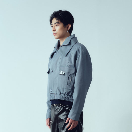 KADAKADA Double-Collar Shielded Utility Cropped Jacket