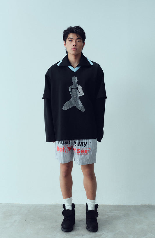 KADAKADA Diamond Graphic Layered Jersey