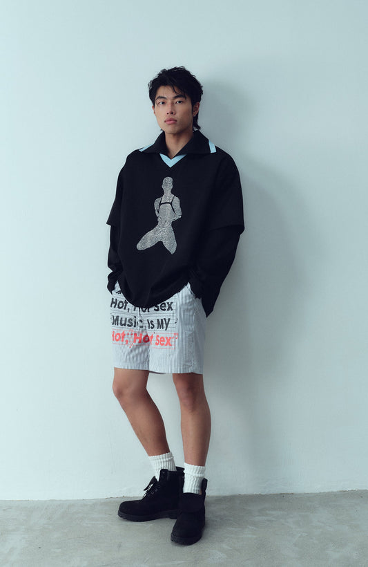 KADAKADA Diamond Graphic Layered Jersey