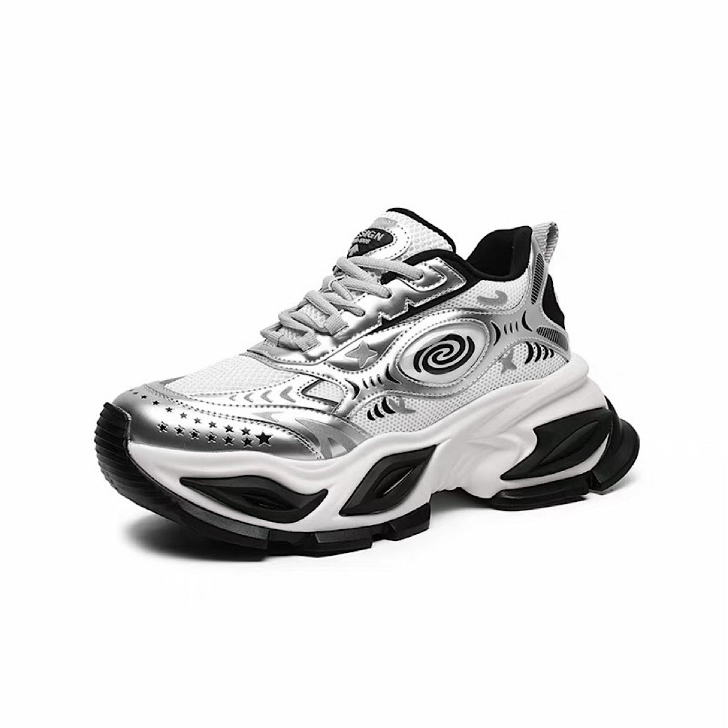 Marble Point Design Platform Casual Sneakers